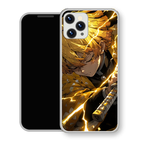 Coque iPhone 15 Zenitsu Agatsuma Eclair Katana Gros Plan | Manga Demon Slayer - coque Zenitsu Agatsuma manga pour iPhone 15