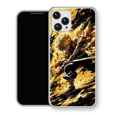 Coque iPhone 15 Zenitsu Agatsuma Attaque Lune Jaune | Manga Demon Slayer - coque Zenitsu Agatsuma manga pour iPhone 15