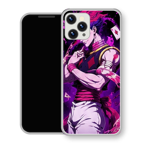 Coque iPhone 15 Hisoka Pose Cartes Violettes | Manga HxH, Hunter x Hunter - coque Hisoka manga pour iPhone 15