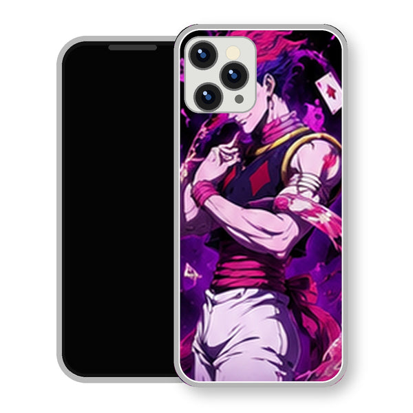 Coque iPhone 15 Hisoka Pose Cartes Violettes | Manga HxH, Hunter x Hunter - coque Hisoka manga pour iPhone 15