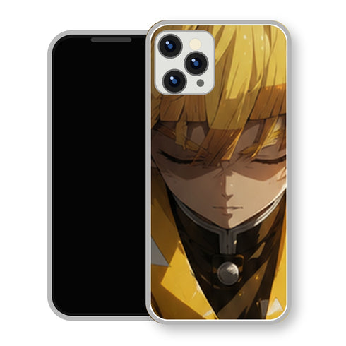 Coque iPhone 15 Zenitsu Agatsuma Portrait Calme Frange | Manga Demon Slayer - coque Zenitsu Agatsuma manga pour iPhone 15