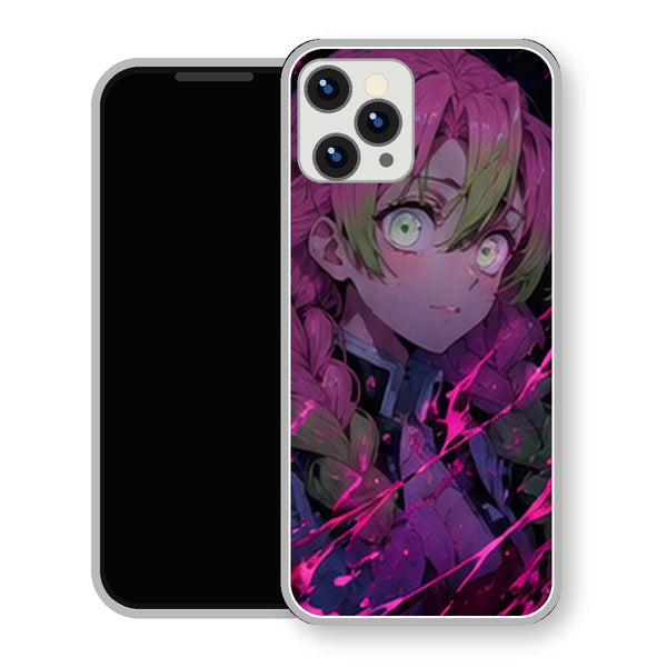 Coque iPhone 15 Mitsuri Kanroji Regard Magenta Sombre | Manga Demon Slayer - coque Mitsuri Kanroji manga pour iPhone 15