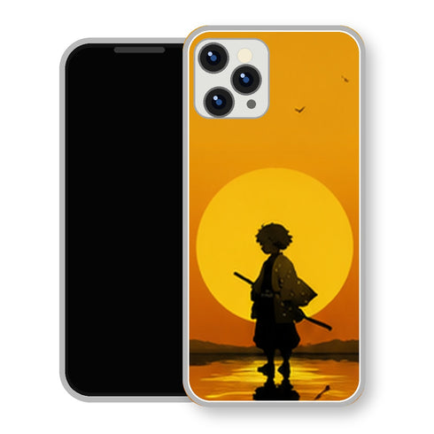 Coque iPhone 15 Zenitsu Agatsuma Silhouette Soleil Jaune | Manga Demon Slayer - coque Zenitsu Agatsuma manga pour iPhone 15