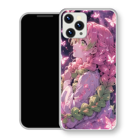 Coque iPhone 15 Mitsuri Kanroji Papillons Lumineux | Manga Demon Slayer - coque Mitsuri Kanroji manga pour iPhone 15