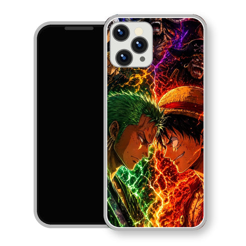Coque iPhone 15 One Piece Zoro Luffy Duel | Manga - coque One Piece manga pour iPhone 15