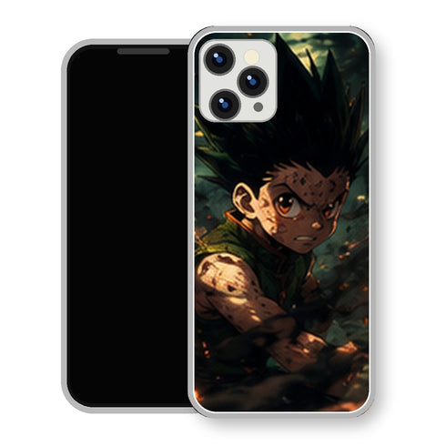 Coque iPhone 15 Gon Freecss Combat Sombre Braises | Manga HxH, Hunter x Hunter