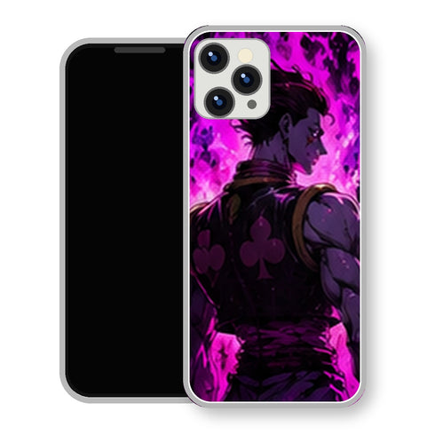 Coque iPhone 15 Hisoka Dos Flammes Violettes | Manga HxH, Hunter x Hunter - coque Hisoka manga pour iPhone 15