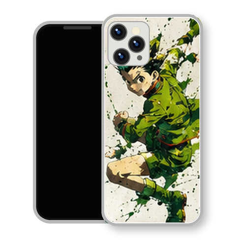 Coque iPhone 15 Gon Freecss Saut Peinture Verte | Manga HxH, Hunter x Hunter