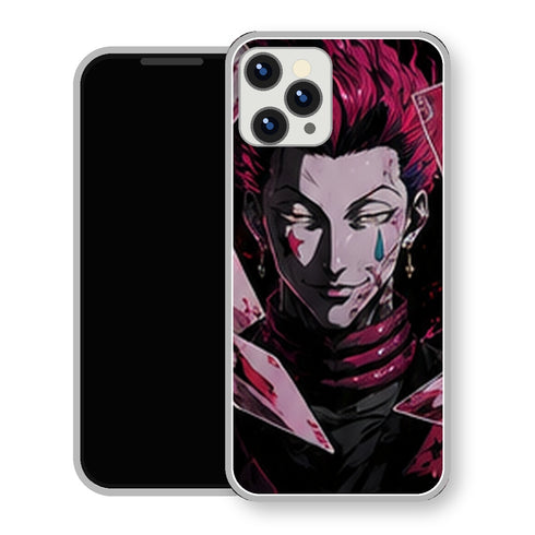 Coque iPhone 15 Hisoka Cartes Noires Rouges | Manga HxH, Hunter x Hunter - coque Hisoka manga pour iPhone 15