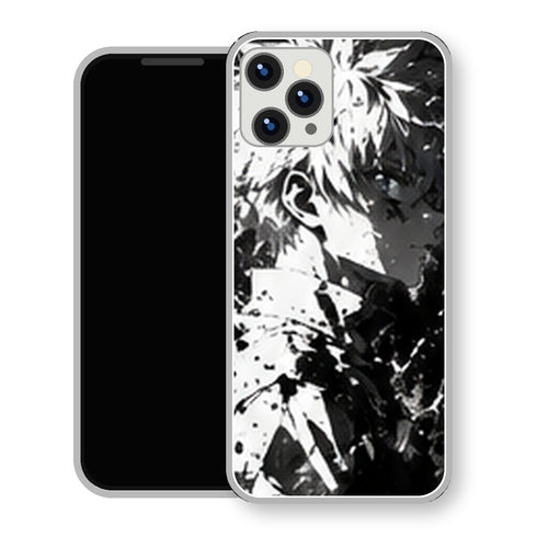 Coque iPhone 15 Kirua Zoldick Noir Blanc Silhouette | Manga HxH, Hunter x Hunter