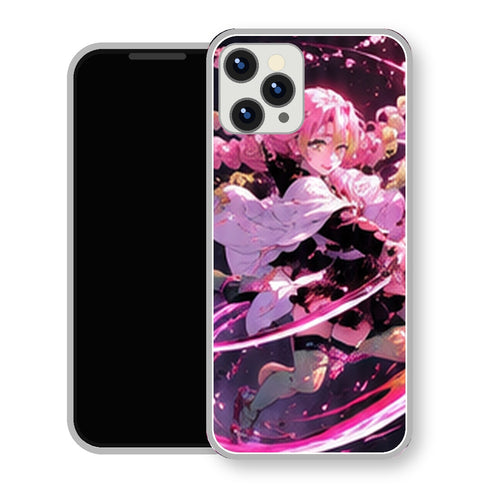 Coque iPhone 15 Mitsuri Kanroji Combat Tourbillon Rose | Manga Demon Slayer - coque Mitsuri Kanroji manga pour iPhone 15