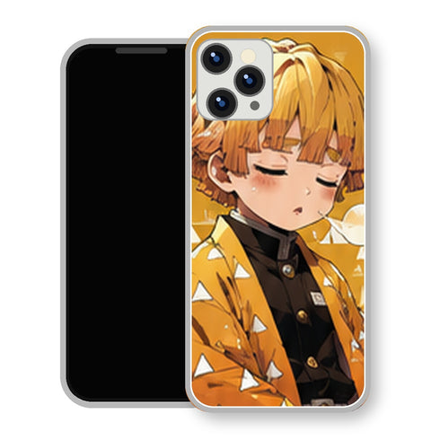 Coque iPhone 15 Zenitsu Agatsuma Chibi Sommeil | Manga Demon Slayer - coque Zenitsu Agatsuma manga pour iPhone 15