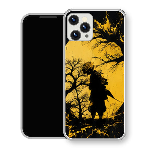 Coque iPhone 15 Zenitsu Agatsuma Silhouette Lune Arbres | Manga Demon Slayer - coque Zenitsu Agatsuma manga pour iPhone 15