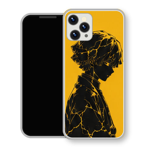 Coque iPhone 15 Zenitsu Agatsuma Profil Jaune Noir | Manga Demon Slayer - coque Zenitsu Agatsuma manga pour iPhone 15