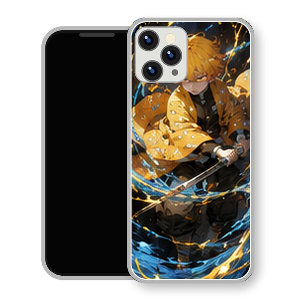 Coque iPhone 15 Zenitsu Agatsuma Tourbillon Eau Foudre | Manga Demon Slayer - coque Zenitsu Agatsuma manga pour iPhone 15
