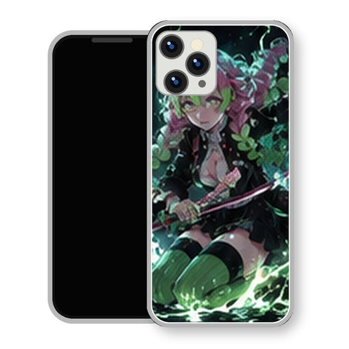 Coque iPhone 15 Mitsuri Kanroji Eclair Vert Katana | Manga Demon Slayer - coque Mitsuri Kanroji manga pour iPhone 15