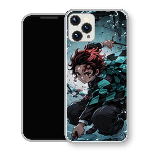 Coque iPhone 15 Tanjiro Kamado Vague Eau Combat | Manga Demon Slayer - coque Tanjiro Kamado manga pour iPhone 15
