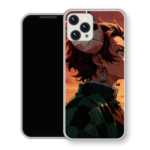 Coque iPhone 15 Tanjiro Kamado Masque Renard Coucher | Manga Demon Slayer - coque Tanjiro Kamado manga pour iPhone 15