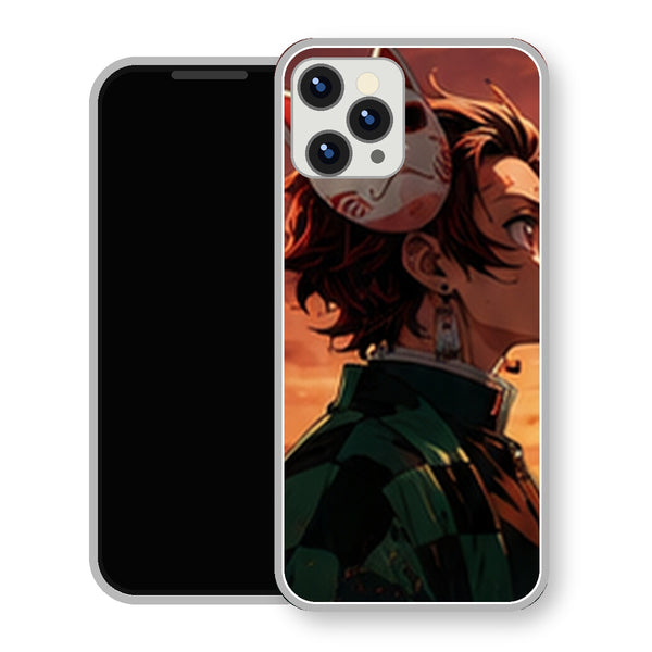 Coque iPhone 15 Tanjiro Kamado Masque Renard Coucher | Manga Demon Slayer - coque Tanjiro Kamado manga pour iPhone 15