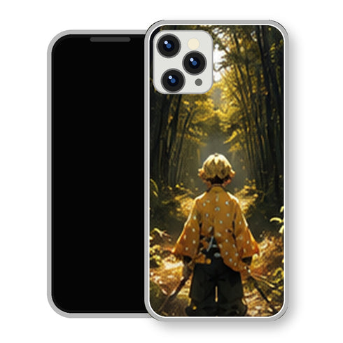 Coque iPhone 15 Zenitsu Agatsuma Foret Bambous Lumiere | Manga Demon Slayer - coque Zenitsu Agatsuma manga pour iPhone 15
