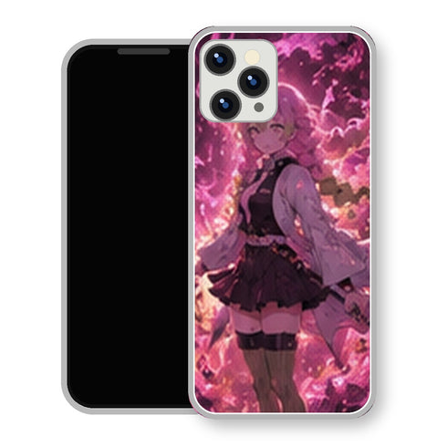 Coque iPhone 15 Mitsuri Kanroji Aura Rose Combat | Manga Demon Slayer - coque Mitsuri Kanroji manga pour iPhone 15