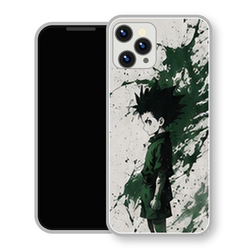 Coque iPhone 15 Personnages HxH Gon Encre Verte | Manga HxH, Hunter x Hunter - coque Personnages HxH manga pour iPhone 15