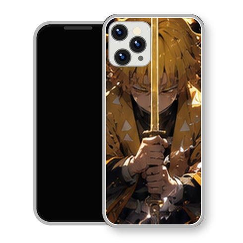Coque iPhone 15 Zenitsu Agatsuma Katana Meditation | Manga Demon Slayer - coque Zenitsu Agatsuma manga pour iPhone 15