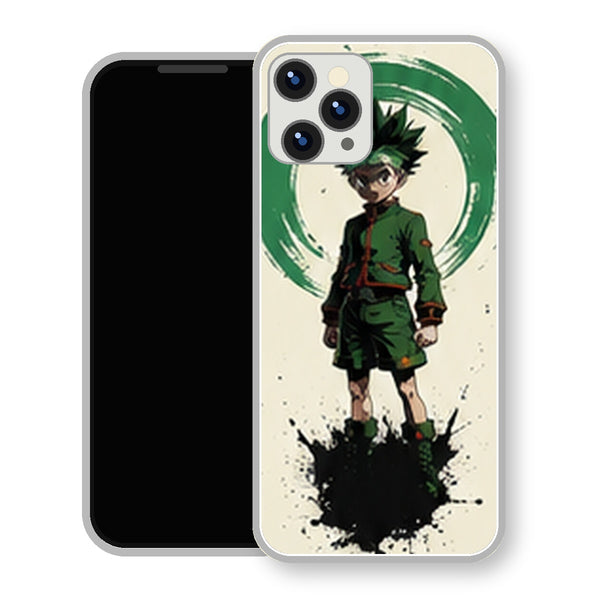 Coque iPhone 15 Gon Freecss Cercle Encre Verte | Manga HxH, Hunter x Hunter