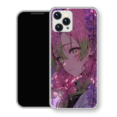 Coque iPhone 15 Mitsuri Kanroji Profil Glycines Violettes | Manga Demon Slayer - coque Mitsuri Kanroji manga pour iPhone 15