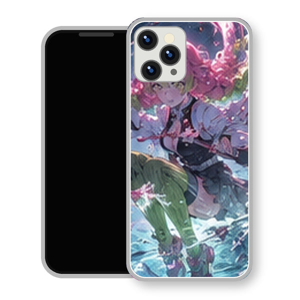 Coque iPhone 15 Mitsuri Kanroji Vague Eau Rose | Manga Demon Slayer - coque Mitsuri Kanroji manga pour iPhone 15