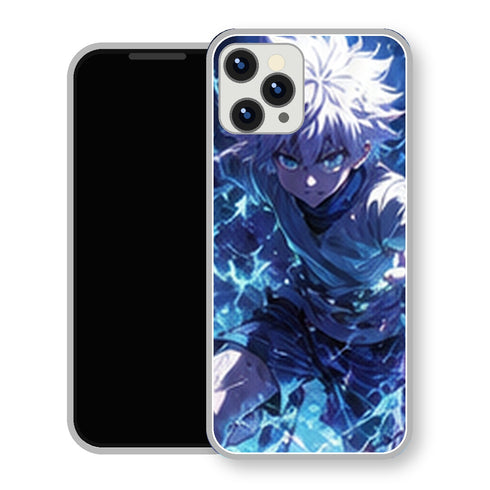 Coque iPhone 15 Personnages HxH Kirua Attaque Bleue | Manga HxH, Hunter x Hunter - coque Personnages HxH manga pour iPhone 15