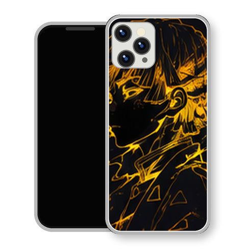 Coque iPhone 15 Zenitsu Agatsuma Line Art Dore | Manga Demon Slayer - coque Zenitsu Agatsuma manga pour iPhone 15