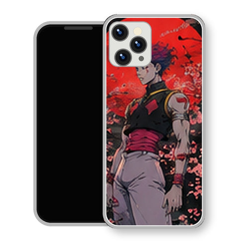 Coque iPhone 15 Hisoka Soleil Rouge Cerisiers | Manga HxH, Hunter x Hunter - coque Hisoka manga pour iPhone 15