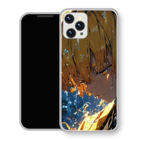 Coque iPhone 15 Zenitsu Agatsuma Pluie Bleue Portrait | Manga Demon Slayer - coque Zenitsu Agatsuma manga pour iPhone 15