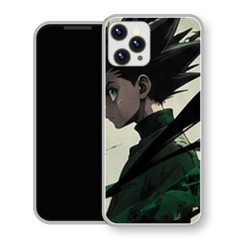 Coque iPhone 15 Gon Freecss Profil Vent Vert | Manga HxH, Hunter x Hunter