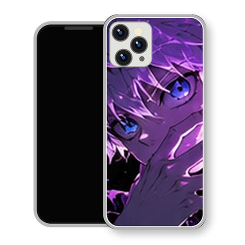 Coque iPhone 15 Kirua Zoldick Regard Violet Main | Manga HxH, Hunter x Hunter