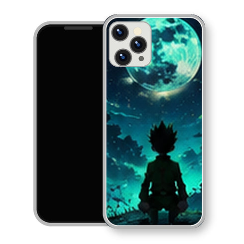 Coque iPhone 15 Gon Freecss Silhouette Lune Bleue | Manga HxH, Hunter x Hunter