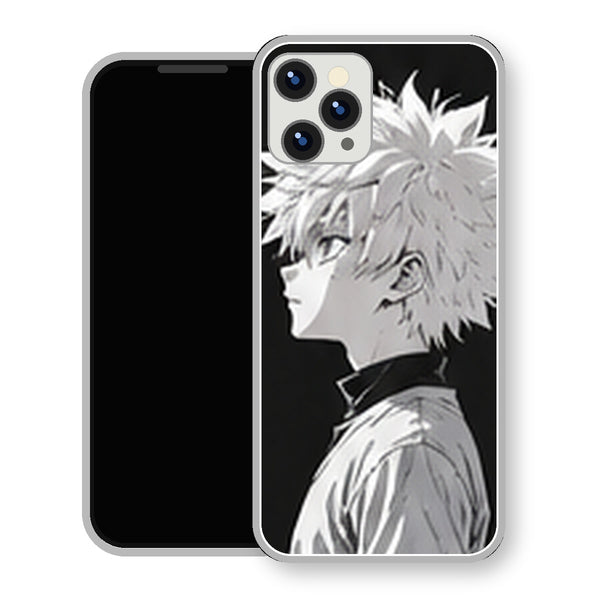 Coque iPhone 15 Kirua Zoldick Profil Noir Blanc | Manga HxH, Hunter x Hunter