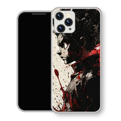 Coque iPhone 15 Gon Freecss Encre Rouge Noire | Manga HxH, Hunter x Hunter