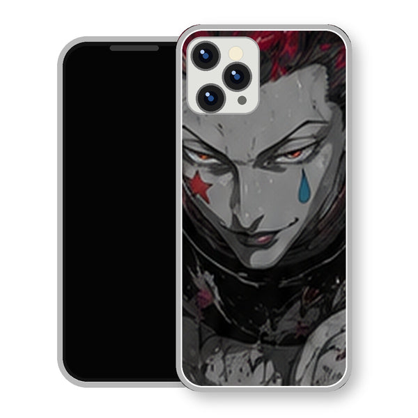 Coque iPhone 15 Hisoka Portrait Noir Blanc Rouge | Manga HxH, Hunter x Hunter - coque Hisoka manga pour iPhone 15