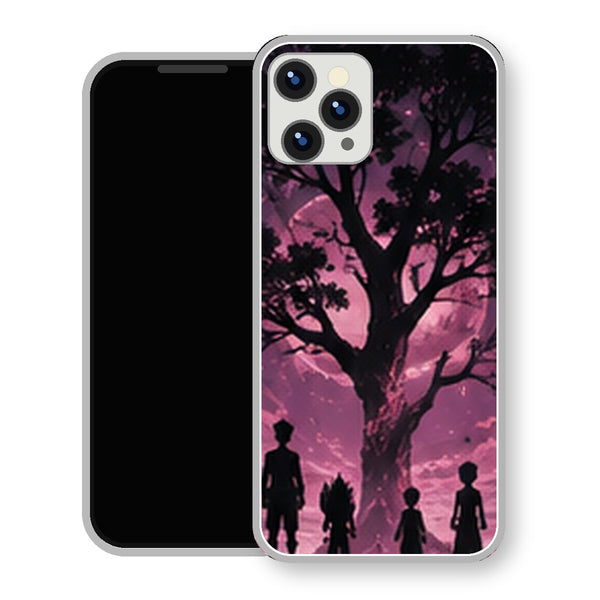 Coque iPhone 15 Personnages HxH Silhouettes Arbre Rose | Manga HxH, Hunter x Hunter - coque Personnages HxH manga pour iPhone 15