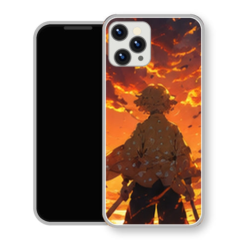 Coque iPhone 15 Zenitsu Agatsuma Coucher Soleil Katana | Manga Demon Slayer - coque Zenitsu Agatsuma manga pour iPhone 15