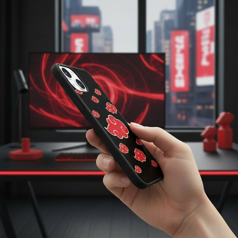 Nuages Akatsuki, coque pour iPhone 15 Manga