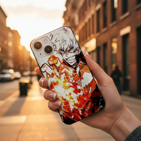 coque téléphone antichoc pas chère design original My hero academia Bakugo Shonen pour iPhone 15