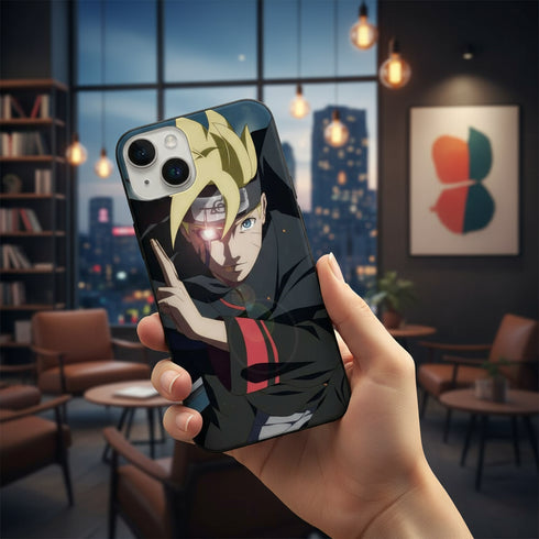 coque téléphone antichoc pas chère pour ado Manga Boruto Jougan, pour iPhone 15