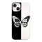 Coque iPhone 15 Butterfly Noir et Blanc, minimaliste de notre collection animaux , protection gel silicone noir et blanc qui ne jaunit pas