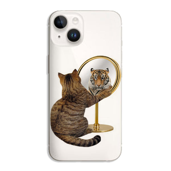 Coque iPhone 15 Chat Tigre, protection gel Tpu anti-chocs de notre collection animaux fun