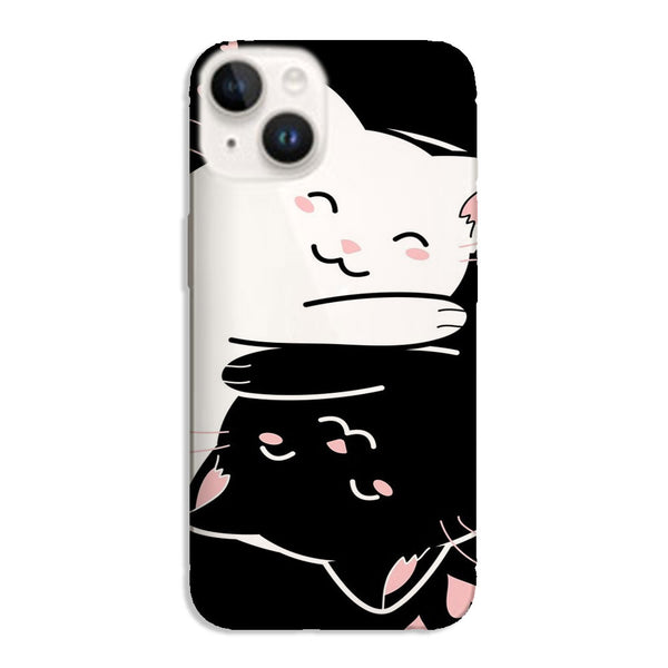 Coque iPhone 15 Chats Kawaii Yin et Yang pas cher, disponible dans la collection animaux