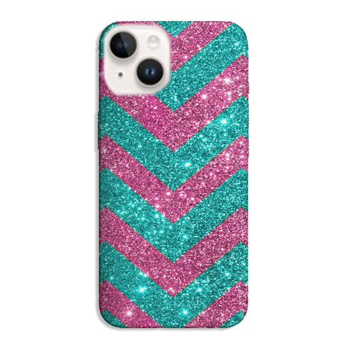 Coque pour iPhone 15 Chevrons Strass Violet Rose
