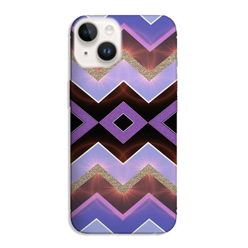 Coque pour iPhone 15 Chevrons Azteque Violet